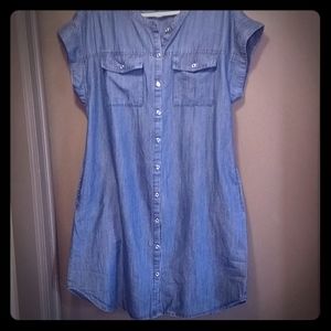 NWT denim mini dress WITH POCKETS!